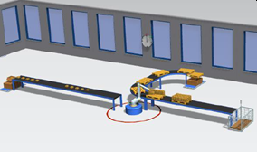 Palletizing workplace with a robot